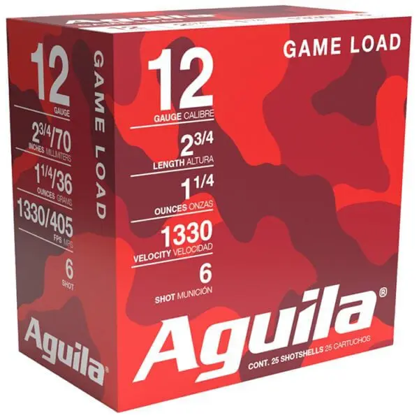 Aguila 1CHB1206 Birdshot High Velocity 12Gauge 2.75" 1 1/4oz 6Shot 25 Per Box/10 Case