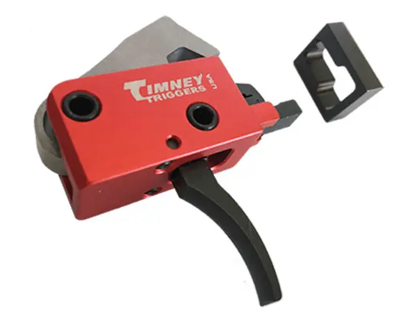 Timney Triggers 682 PCC Trigger  Two-Stage Curved Trigger with 2 lbs Draw Weight & Black/Red Finish for AR-Platform