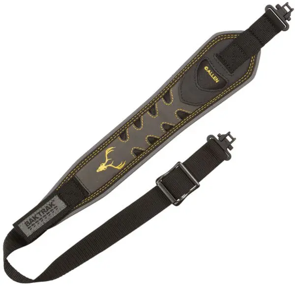 Allen 8357 Aspen  2 Point Rifle/Shotgun Sling w/Swivels Gray Nubuck Leather w/BakTrak Back, Adjustable Length 28" to 35"  3" Wide
