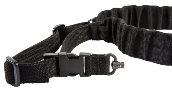 Blue Force Gear UDC200BGPBBK UDC Sling made of Black Cordura with 35"-55" OAL, 2" W, Padded Bungee Single-Point Design & Push Button Adaptor for AR Platform