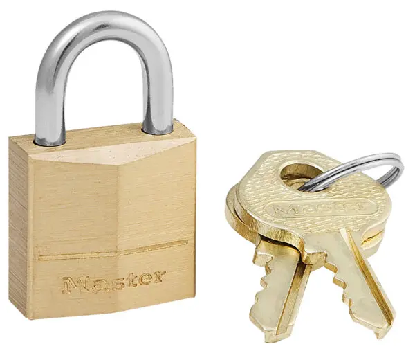 Master Lock 120D Padlock  Open With Key Gold Brass