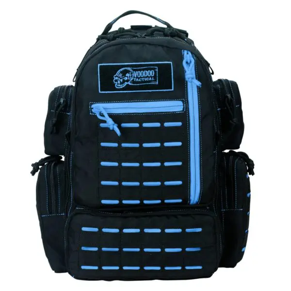 VOODOO TACTICAL MINI TOBAGO PACK WITH DIE CUT MOLLE (BLACK WITH BLUE)