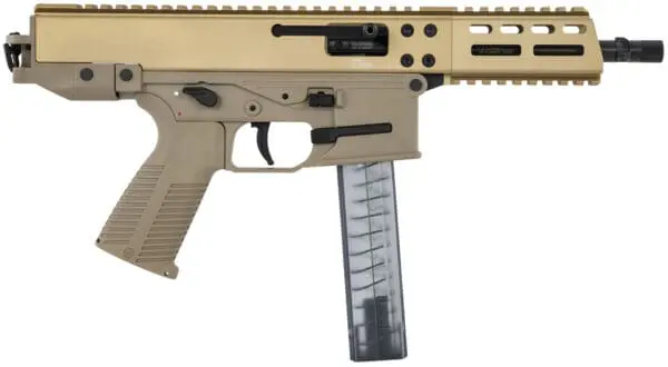 B&T Firearms 4500022 CTB&T GHM  9mm Luger 30+1 6.90" Coyote Tan, Collapsible Stock, Polymer Grip, Ambi Controls (OEM Mag)