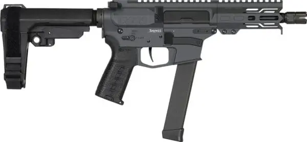 CMMG 99A890FSG Banshee MKGS 9mm Luger 33+1 5" Black Nitride Medium Taper Threaded Barrel, EML 4" M-LOK Handguards, Sniper Gray Cerakote Aluminum Picatinny Rail Receiver, CMMG Zeroed Grips