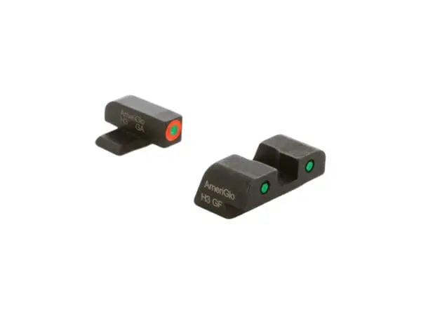 AMERIGLO NIGHT SIGHT SET SPRINGFIELD HELLCAT STD GREEN/ORANGE FRONT GREEN/BLACK REAR