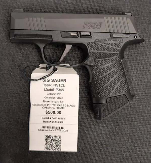 Sig P365 3.1" 9mm with Wilson Combat grip #04283-01