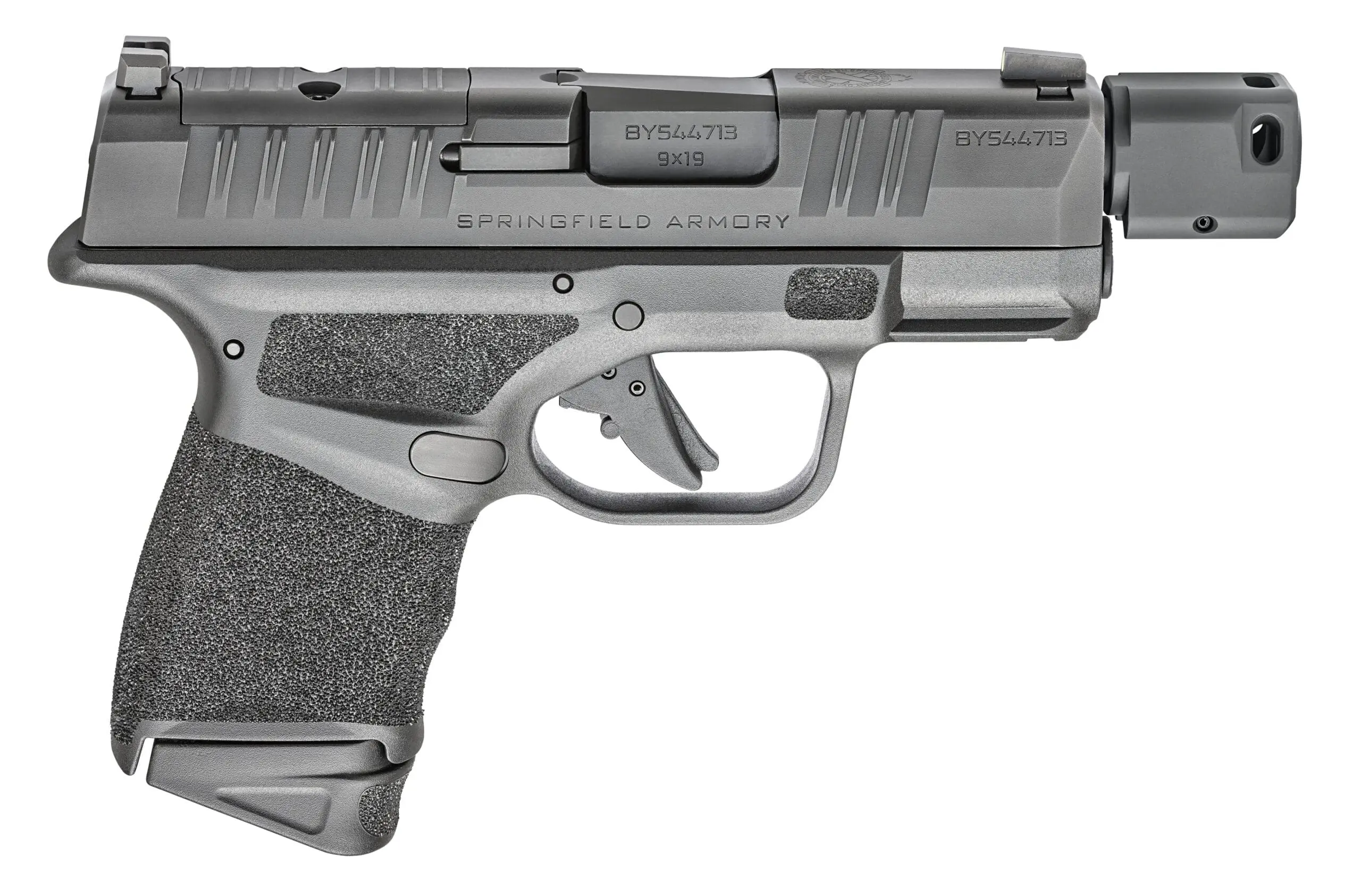 Springfield Armory Hellcat RDP 9mm 3.8 inch black pistol with two 10-round magazines