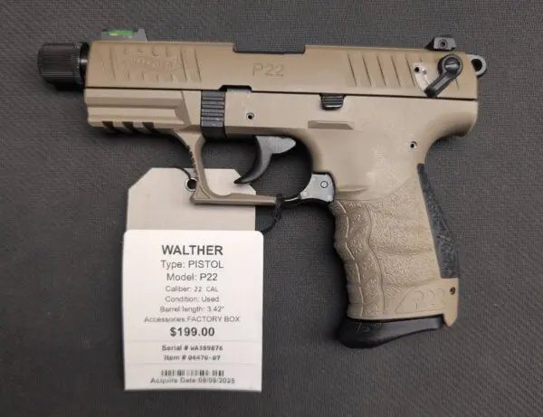 Walther P22 3.4" 22LR FDE #04470-07