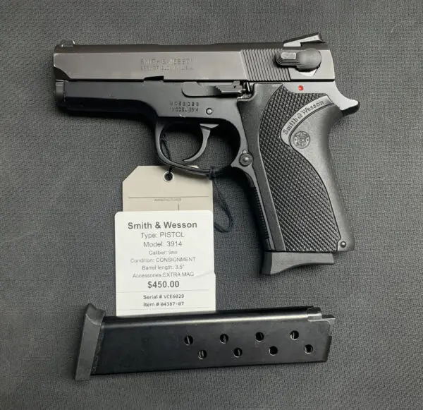 SMITH & WESSON 3914 3.5" 9MM BLACK #04387-07