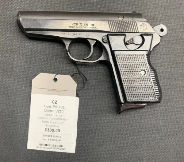 CZ VZ70 3.75" 32ACP BLACK #04391-07