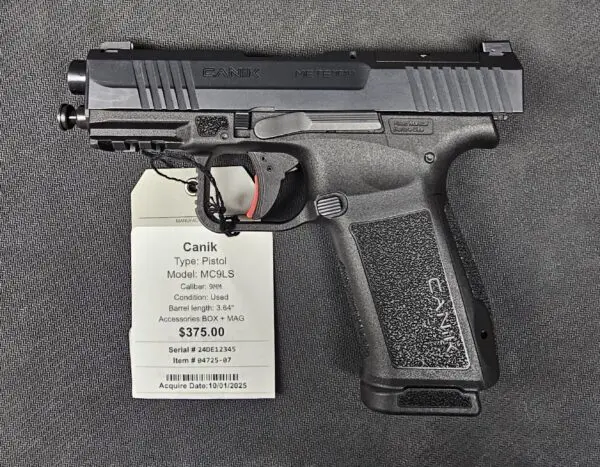 CANIK METE MC9LS 9MM 3.64" #04725-07