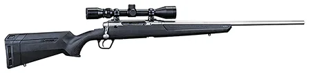 Savage Arms 57291 Axis XP Full Size 308 Win 4+1 22" Matte Stainless Button-Rifled Barrel, Matte Stainless Steel Drilled & Tapped Receiver, Matte Black Fixed Synthetic Stock, Weaver Scope 3-9x40mm