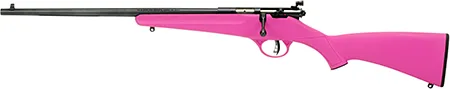 Savage Arms 13844 Rascal Youth 22 LR 1rd 16.12" Matte Blued Barrel, Matte Blued Carbon Steel Receiver, Pink Synthetic Stock, Left Hand
