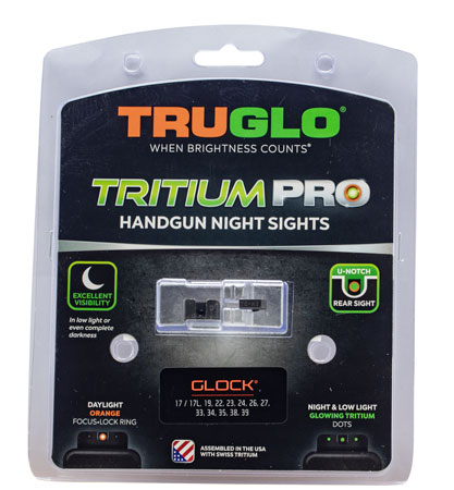 TruGlo TG231G2C Tritium Pro Black | Green Tritium Orange Outline Front Sight Green Tritium Rear Sight