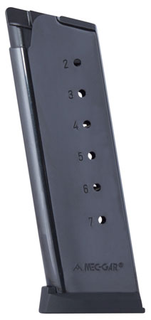 Mec-Gar MGCO4507BPF Standard Blued Detachable 7rd 45 ACP for 1911 Officer