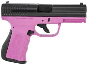 FMK 9C1 G2 9mm pistol, 4-inch barrel, pink polymer frame, serrated black slide