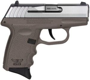 SCCY CPX-3 HGA compact 380 AUTO pistol, Dark Earth frame with SS slide