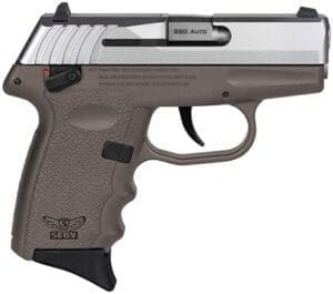 SCCY CPX-4 2.96 in 380 Auto pistol in dark earth frame with stainless finish