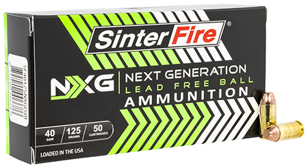 SinterFire Inc SF40125NXG Next Generation (NXG) 40S&W 125gr Lead Free Ball 50 Per Box/20 Case