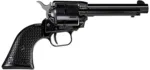Heritage Mfg RR22MB4PG Rough Rider  22 LR/22 WMR 6 Shot, 4.75" Black Steel Barrel, Black Cerakote Zinc Alloy Frame, Black Cerakote Cylinder, Black Polymer Grip, Hammer/Thumb Safety, Exposed Hammer