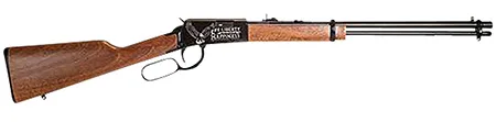 Rossi RL22181WDEN19 Rio Bravo Full Size 22 LR 15+1 18" Polished Black Steel Barrel, Polished Black w/July 4 Eagle Engraving Aluminum Receiver, Fixed German Beechwood Wood Stock