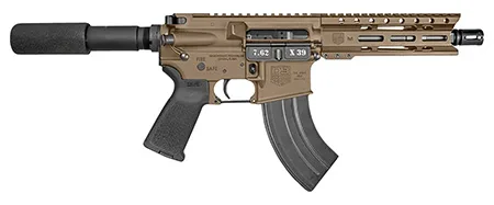 Diamondback DB15 7.62x39 7-inch barrel FDE with 6-inch M-LOK handguard and carbon lower