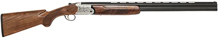 Chiappa Firearms 930.379 202AE 20 Gauge Break Open 3" 2 26" Black Chrome Lined Vent Rib Barrel, Nickel-Plated Engraved Aluminum Receiver, Fixed Walnut Stock