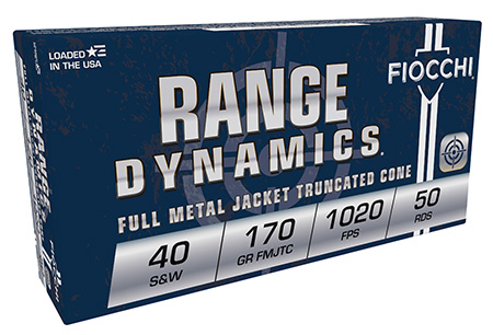 Fiocchi 40SWA Range Dynamics 40S&W 170gr Full Metal Jacket Truncated Cone 50 Per Box/20 Case