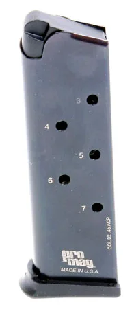 ProMag COL02 Standard 7rd 45 ACP Fits 1911 Government Blued Steel
