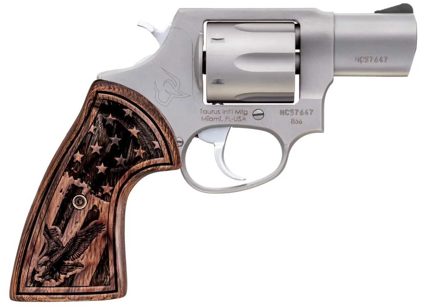 TAURUS 856 38SP SS/WD US FLAG 2" FS#