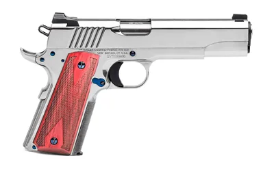 Standard Manufacturing 1911 nickel finish .45 ACP 5-inch barrel walnut grips