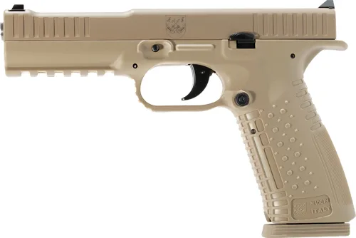 Arsenal Strike One 9mm 5in Desert Tan pistol side view with magazine