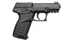 Kel‑Tec P17 .22 LR compact pistol, black polymer frame, threaded steel barrel, fiber optic front sight