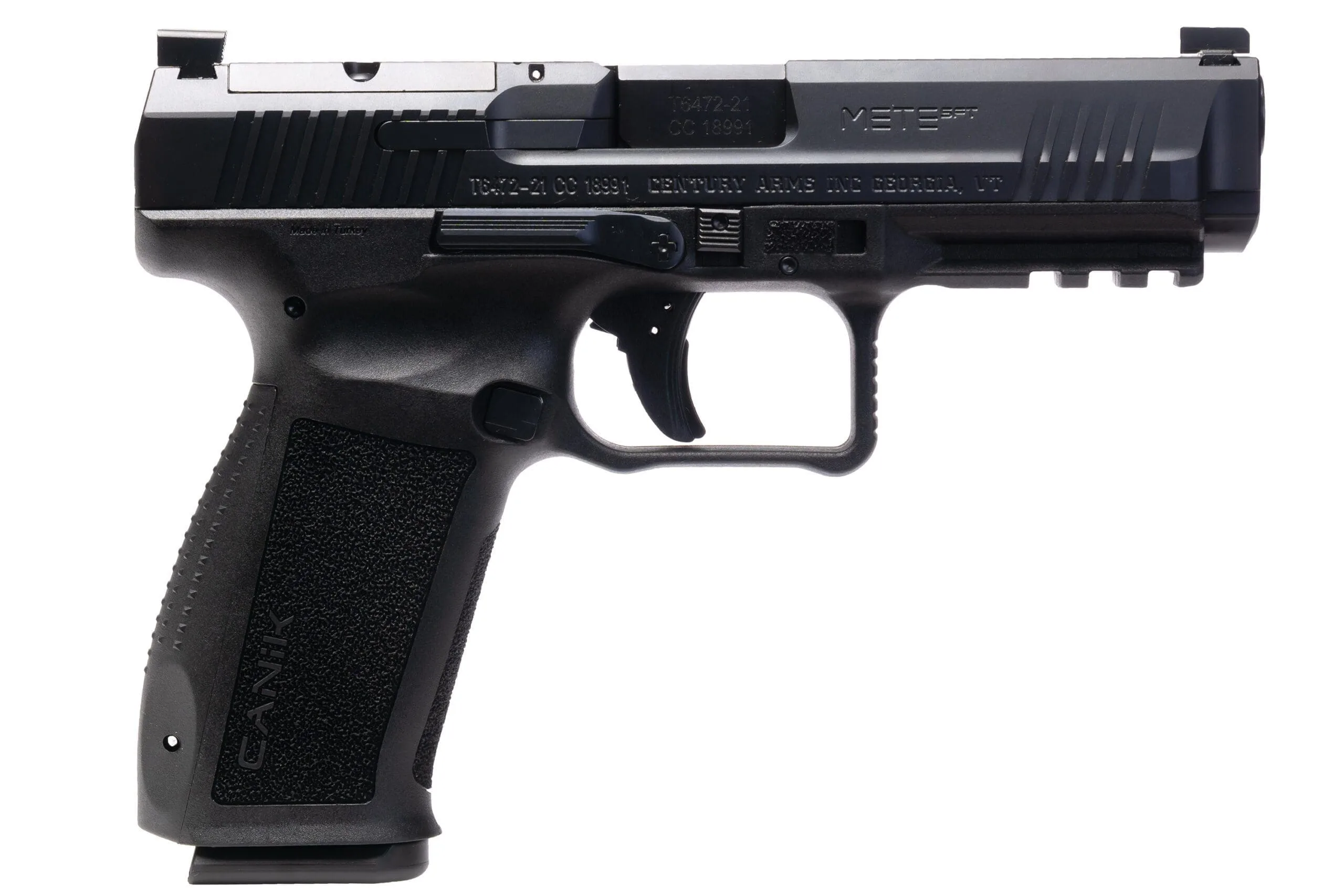 Canik METE SFT 9mm pistol, black, full-size, optic-ready, includes two magazines