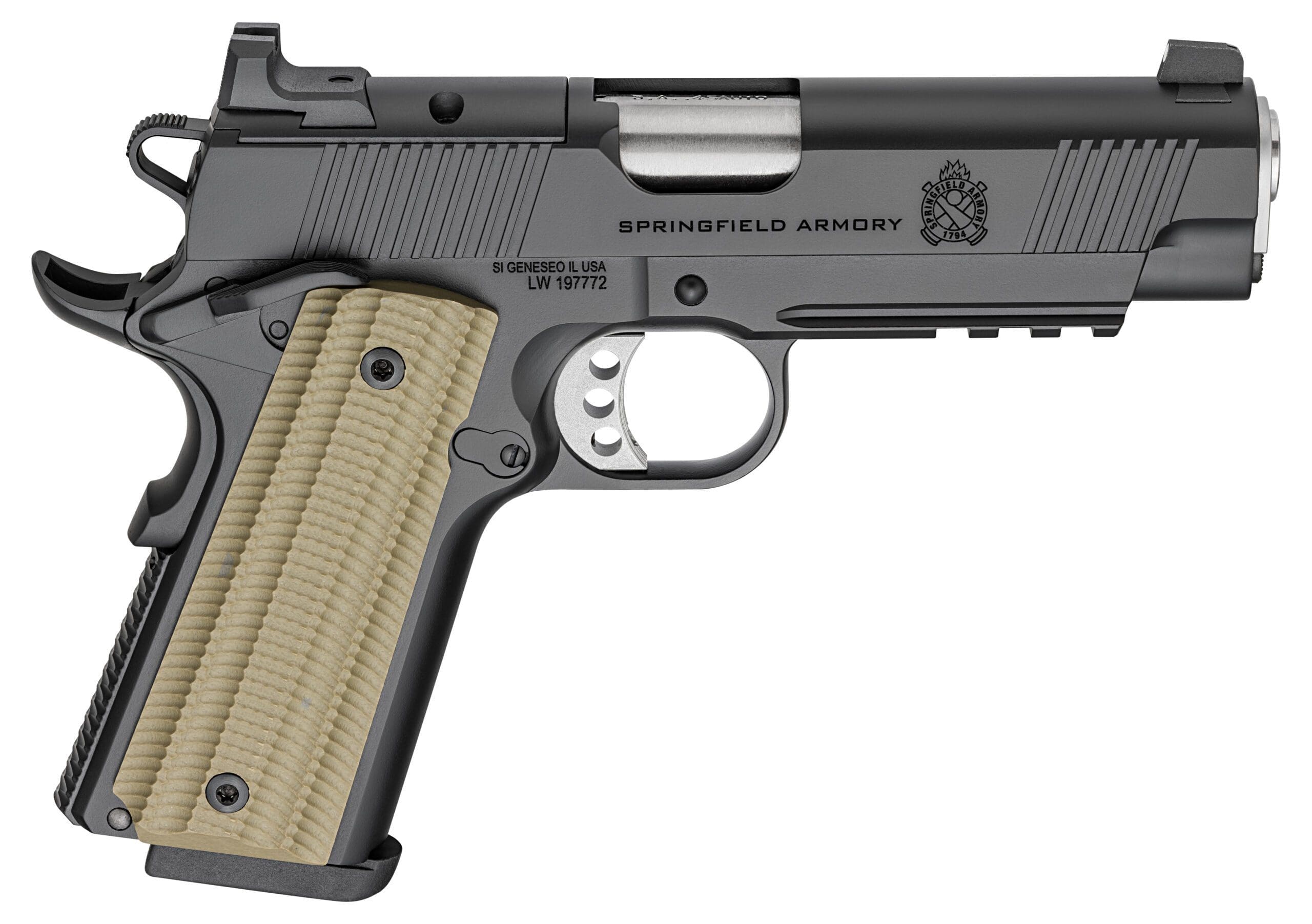 Springfield Armory 1911 Operator AOS .45 ACP 4.25in Black Cerakote with G10 grips