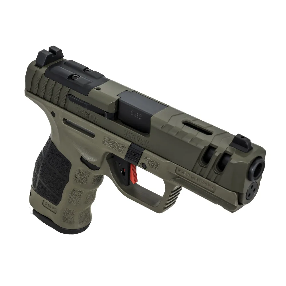 SAR9C Gen3 compact 9mm pistol in OD Green with 4-inch barrel