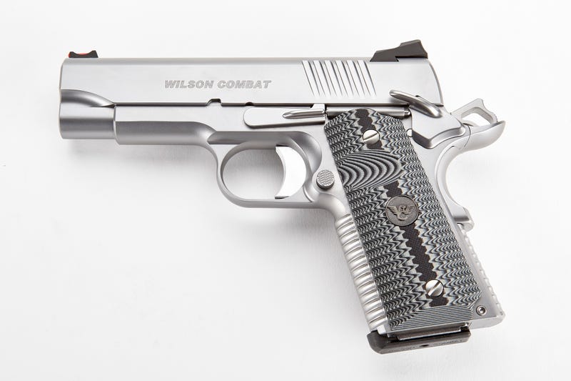 Wilson Combat ACP .45 ACP 4.25-inch glass bead-blasted stainless pistol left profile