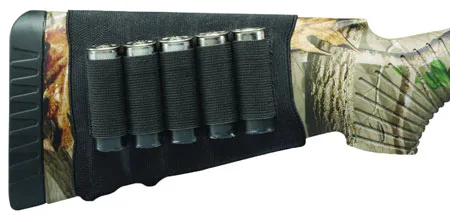 Hunters Specialties 00685 Buttstock Shell Holder Black Elastic 5rd Shotgun
