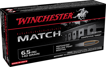 Winchester Ammo S65PM Match 6.5PRC 140gr Sierra MatchKing BTHP 20 Per Box/10 Case