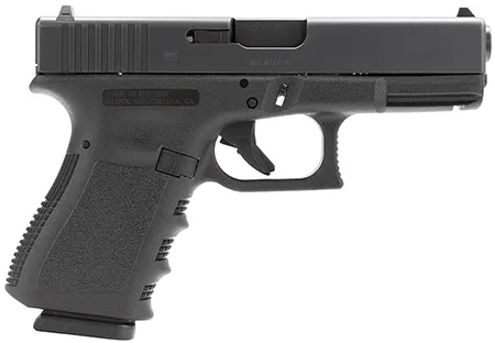 Glock 19 Gen3 compact 9mm handgun in black with two 15-round magazines