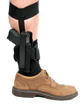 Blackhawk 40AH00BKL Ankle Size 00 Black Cordura Fits Sm Frame 5rd Revolver w/Hammer Spur, Velcro Mount, Left Hand