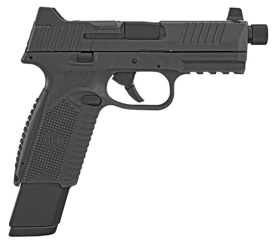 FN 509 Tactical 9mm pistol with 4.5-inch threaded barrel in black finish
