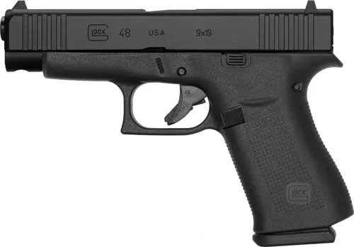 Glock G48 9mm Luger black pistol with 4.17-inch barrel and two magazines