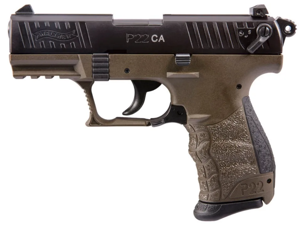 Walther P22 Military .22 LR 3.42 inch barrel OD green frame black slide