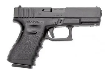 Glock 19 Gen 3 compact 9mm handgun, black polymer frame with two magazines