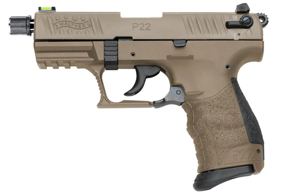 Walther P22Q Tactical .22 LR 3.42in Threaded Barrel Flat Dark Earth