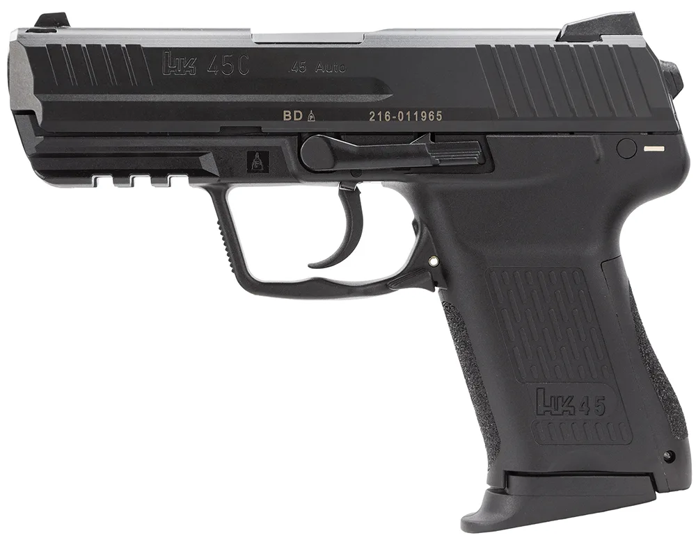 Heckler & Koch HK45C V7 LEM .45 ACP compact handgun, blued finish, night sights