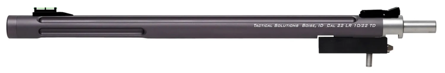 Tactical Solutions 1022TDGMG X-Ring Barrel 22 LR 16.50" Gunmetal Gray Finish Aluminum Material Bull with Fluting, Threading & Sights for Ruger 10/22 Takedown