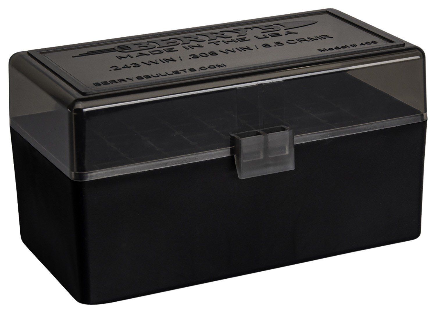 Berry's 46826 Ammo Box 243/308Win Smoke/Black Polypropylene 50rd