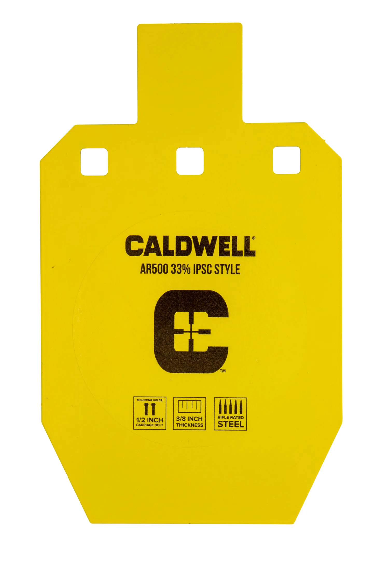 Caldwell 1116697 C Yellow Powder Coat AR500 Steel 10" L x 6.1" W x 0.4" D 33% Hanging